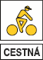 cestna zlty cyklista biele pozadie